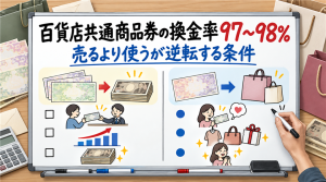 全国百貨店共通商品券の換金率97〜98%。売るより使うが逆転する条件